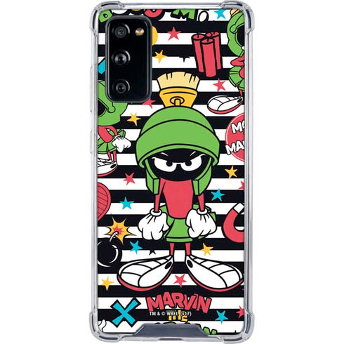 Looney Tunes Marvin the Martian Striped Patches Galaxy S20 FE Clear Case